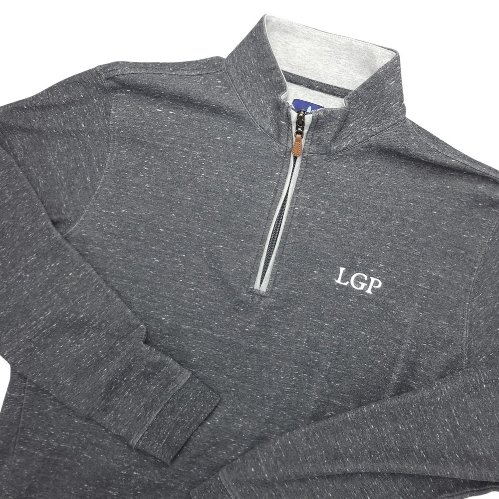 Johnnie-O Sully Sweatshirt Mens M Gray‎ 1/4 Zip Mock Neck Pullover LGP Logo